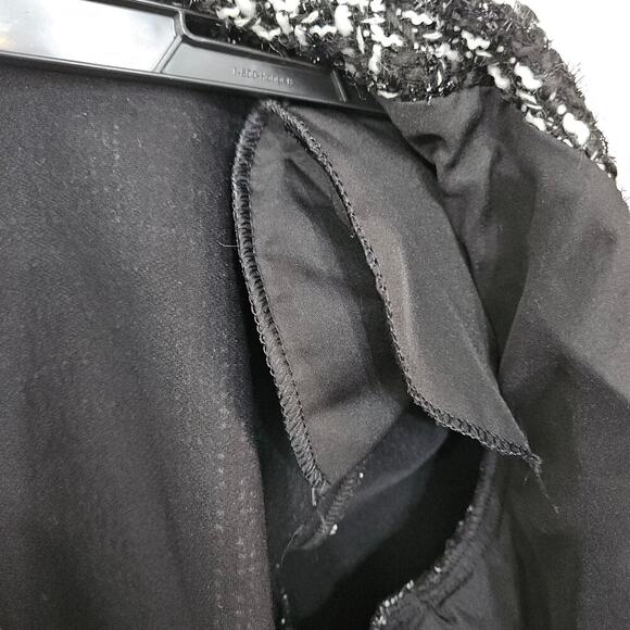 NWT Joseph Ribkoff Crop Tweed Jacket Womens Fringe Shimmer Open Front 10 Medium - Picture 6 of 9